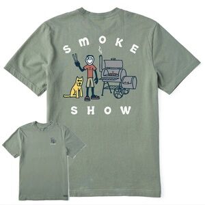 Life Is Good Green Smoke Show Short Sleeve Crusher Tee Shirt